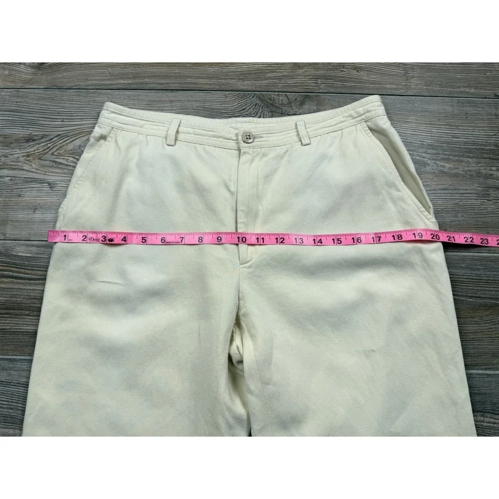 VTG Banana Republic Wide Leg Mid Rise Linen Blend Trousers Pant Size 12 Career